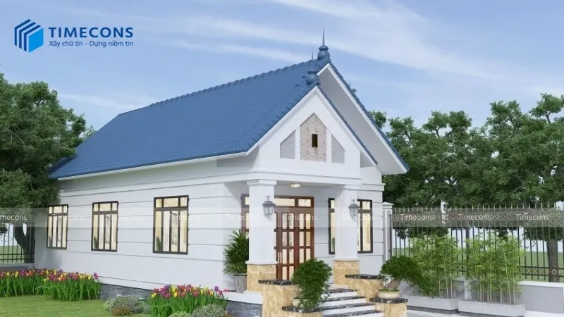 Nhà ống lợp mái tôn có sân vườn