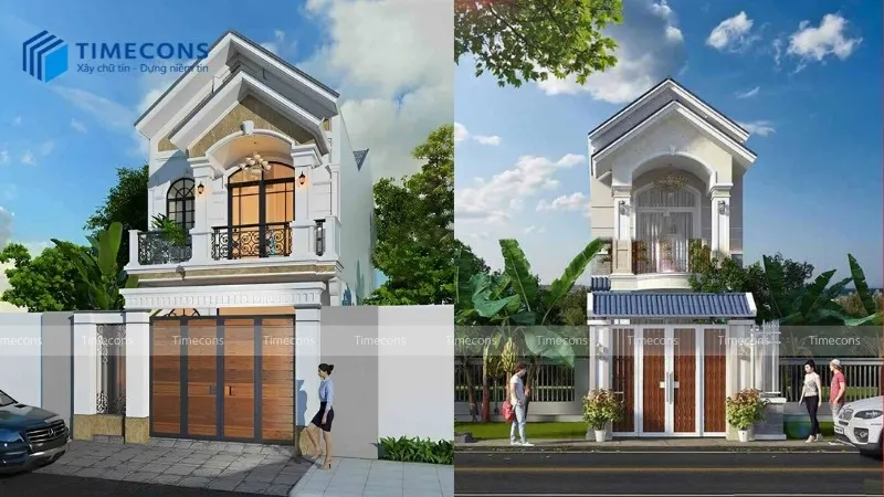 Nhà ống lợp mái tôn 2 tầng