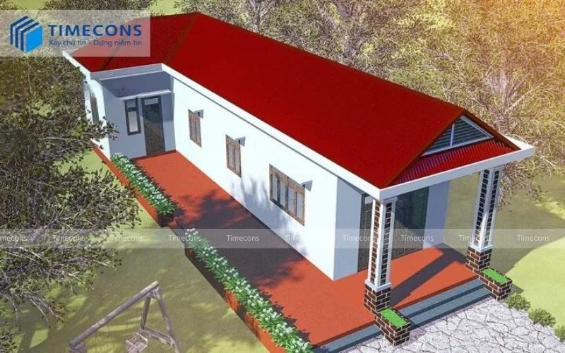 Nhà ống lợp mái tôn 11 sóng