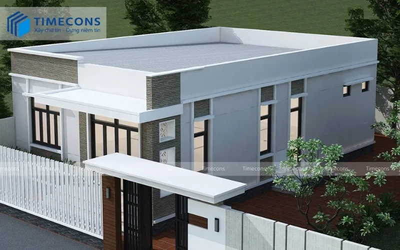 Nhà ống lợp mái tôn 5x20m đẹp