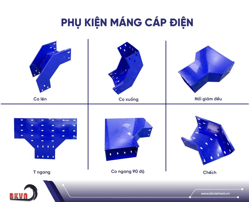 6 Loại phụ kiện máng cáp cơ bản nhất