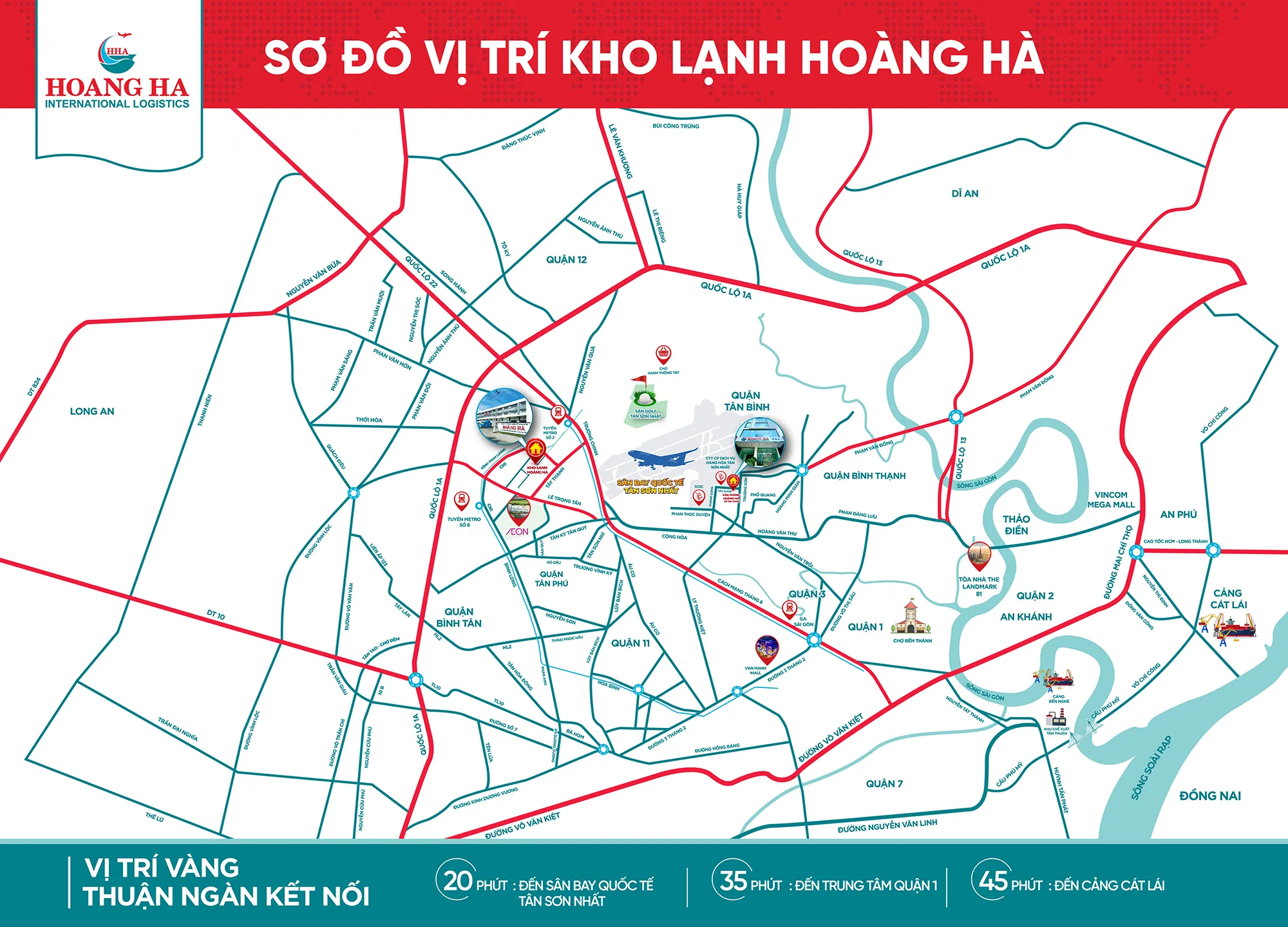 Sơ đồ vị trí kho lạnh Hoàng Hà
