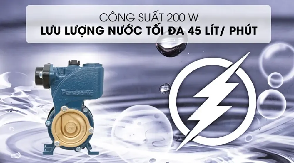 Hình ảnh thông số kỹ thuật máy bơm Panasonic GP-200JXK về lưu lượng nước
