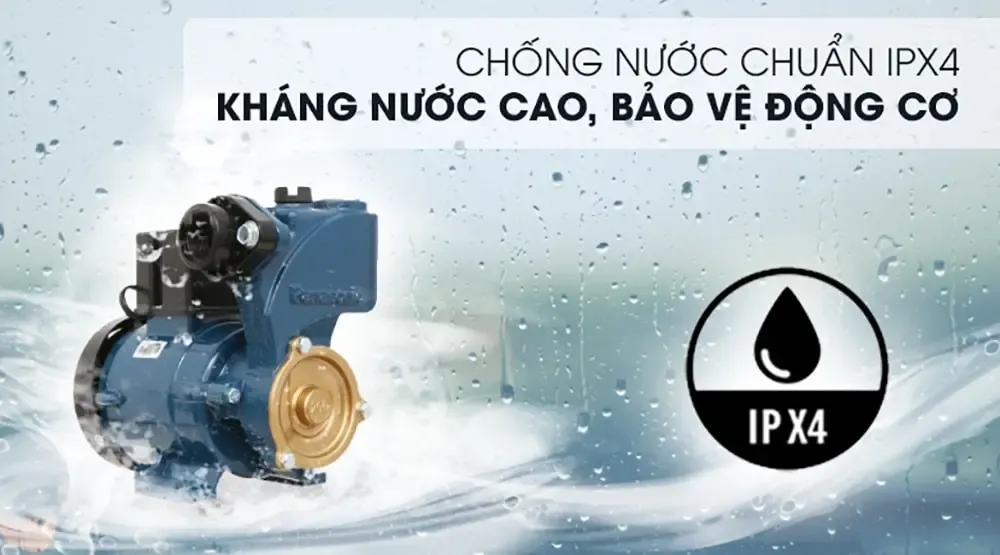 Hình ảnh chỉ số chống nước IPX4 của máy bơm Panasonic 200W