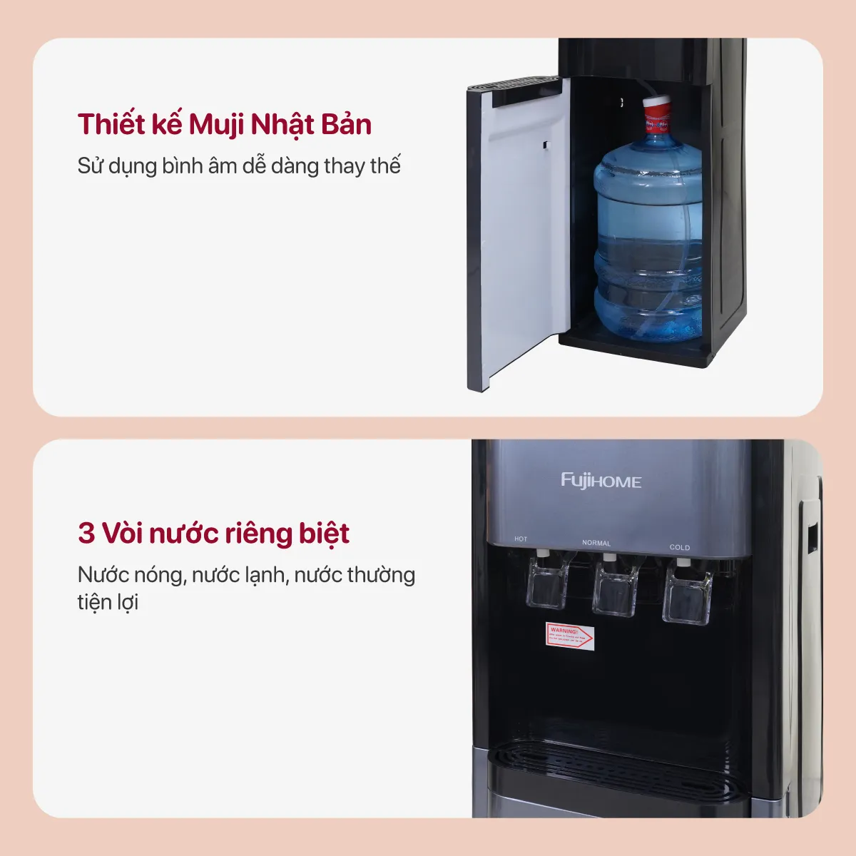 Cây nước nóng lạnh Fujihome WD211UE -  Góc nhìn khác