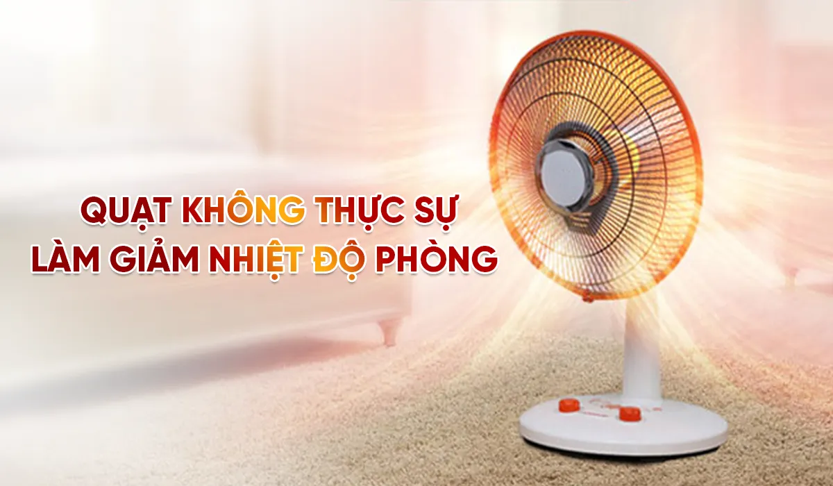 alt text: Hình ảnh minh họa trẻ nằm ngủ trên giường, có quạt đang hoạt động