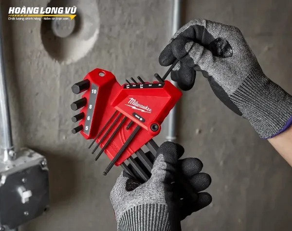 Bá»™ lá»¥c giÃ¡c chá»¯ L 9 máº£nh 48-22-2186 Milwaukee