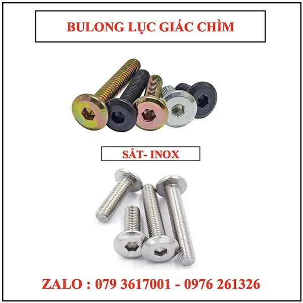 alt Bulong lục giác chìm, tạo bề mặt phẳng sau khi lắp đặt