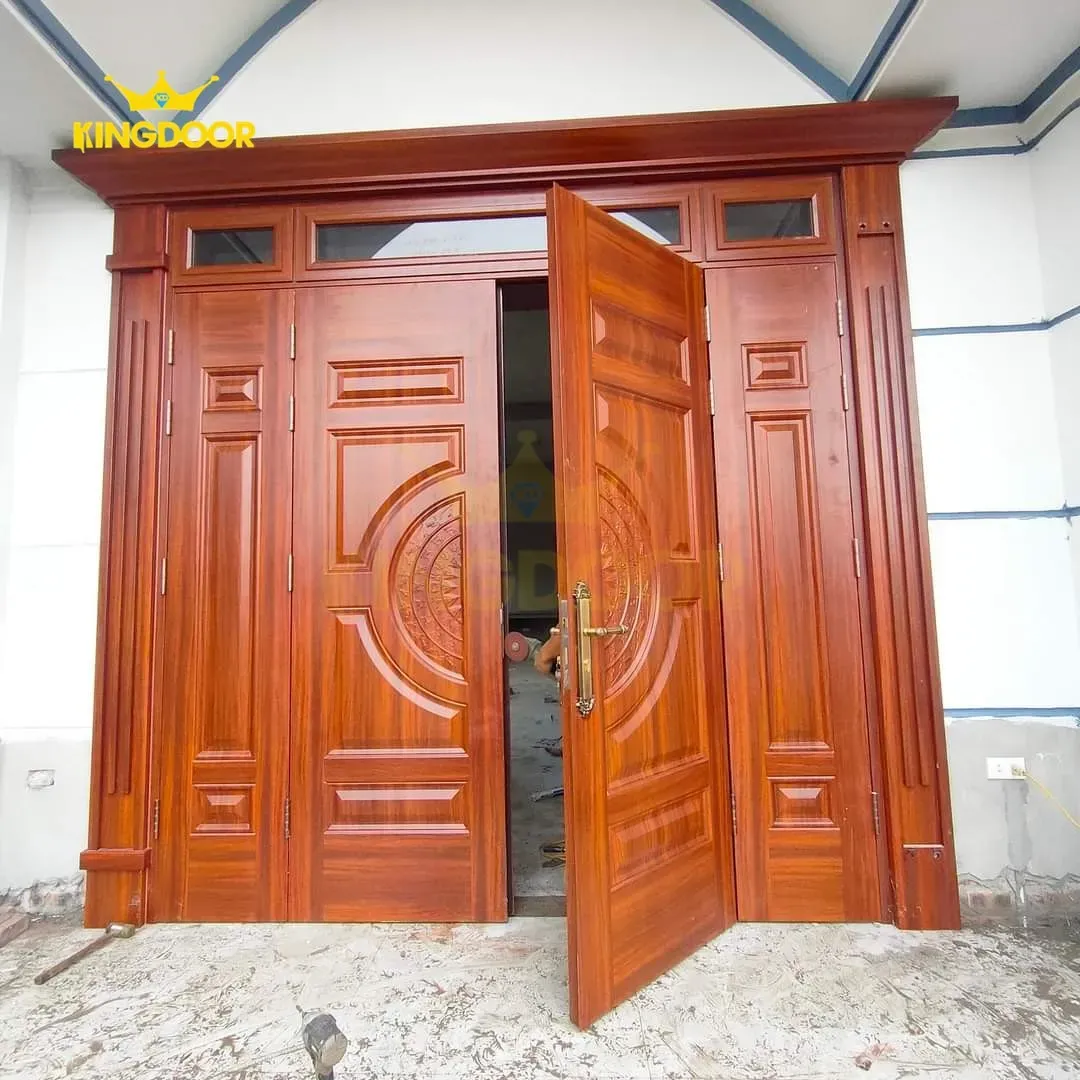 Cửa thép vân gỗ 4 cánh lệch Luxury KL-41.01T.03A-3TK
