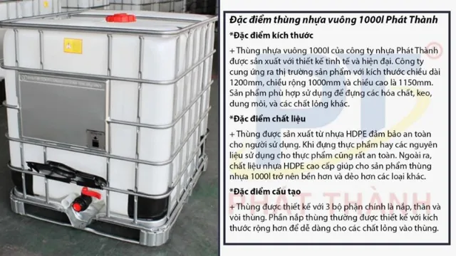 Đặc điểm thùng nhựa vuông 1000L