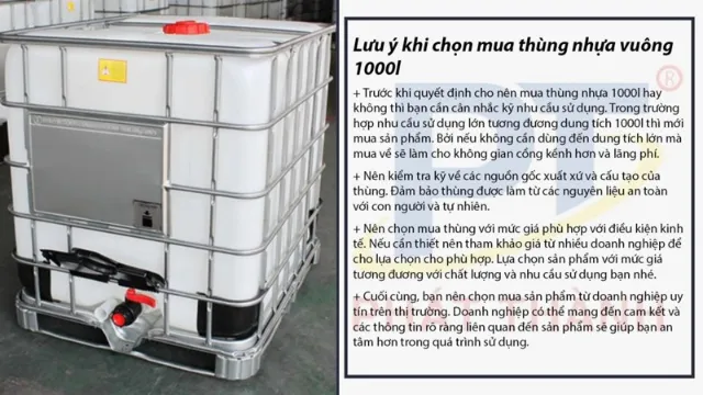 Lưu ý khi chọn mua thùng nhựa vuông 1000L