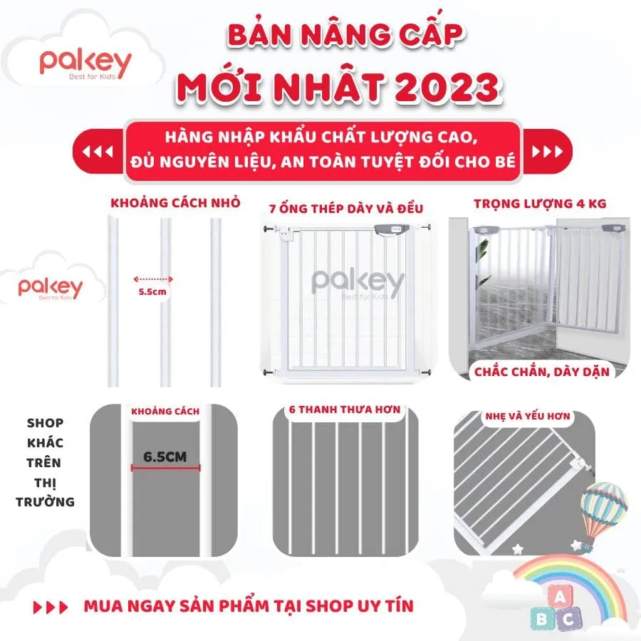 Cơ chế khóa linh hoạt của thanh chắn cửa Pakey