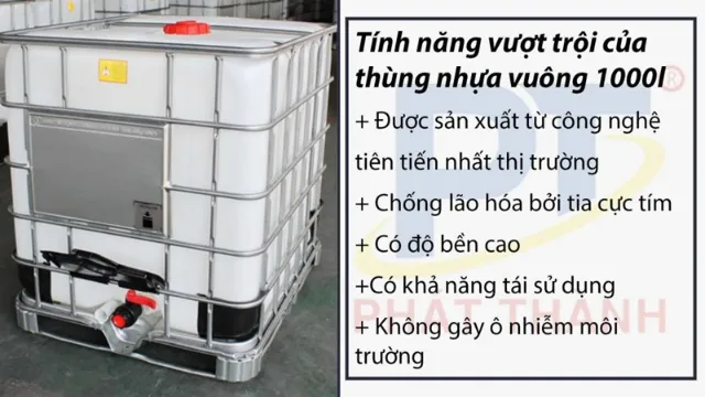 Tính năng vượt trội của thùng nhựa vuông 1000L